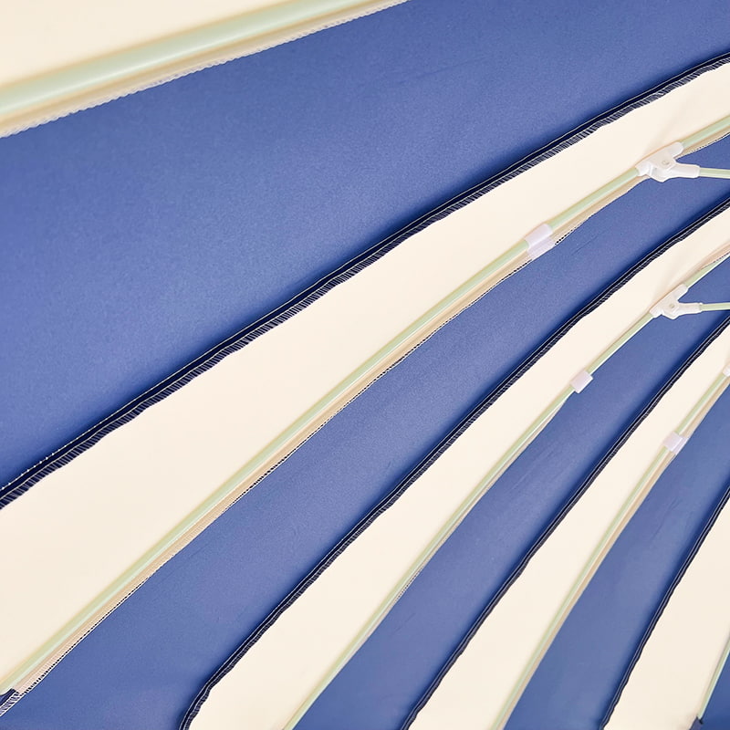 Ô chùa chắp vá màu xanh và trắng 2,5M